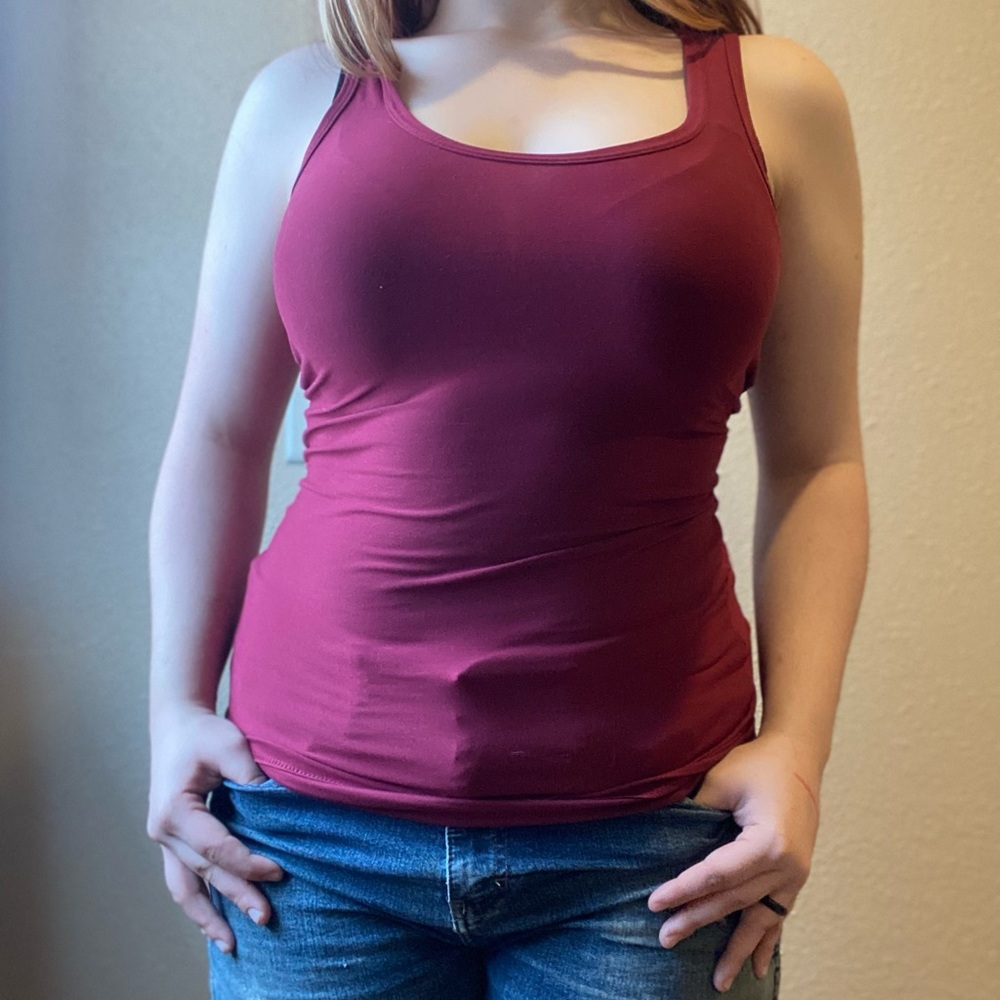 Slimming burgundy tank top